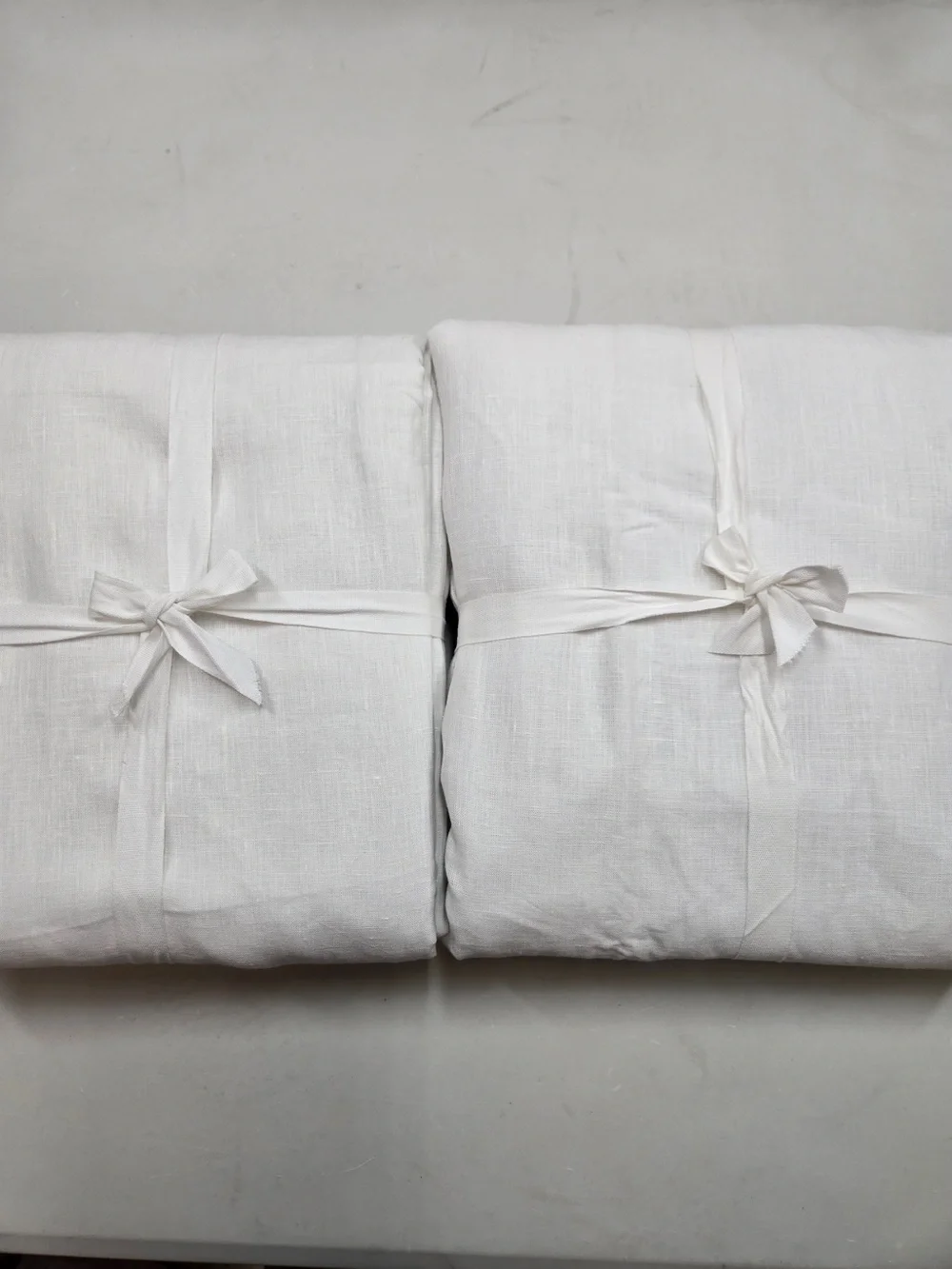 NWOT QUINCE Set Of 2 48x84 European Linen True Blackout Curtains White 9368